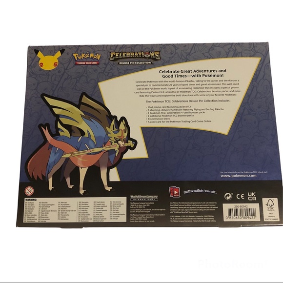 pokemon trading card game celebrations deluxe pin collection Pokemon TCG 25th Celebrations Deluxe Pin Collection Zacian Dented Corner Box